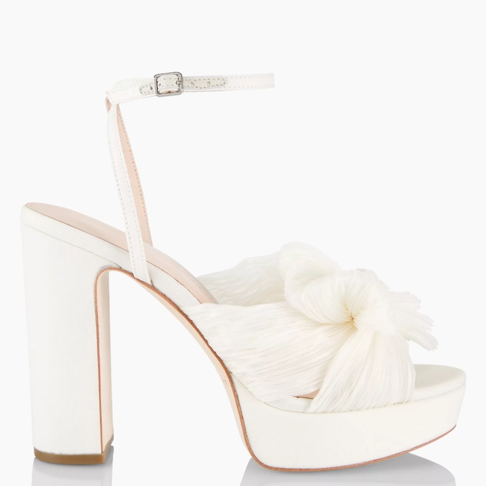 Natalia 115MM Pleated Bow Platform Sandals - Picture 9 of 11